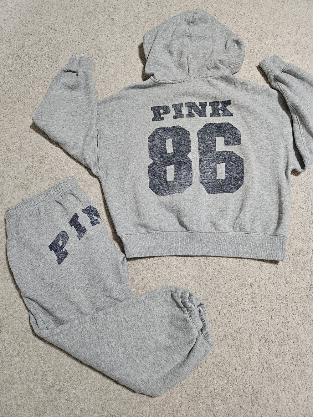 PINK Victoria's Secret Zip Up Hoodie & Capri Jogger Set